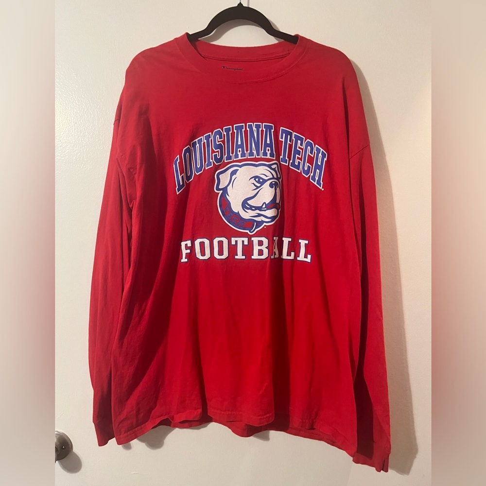 LA Tech Champion red long sleeve bulldog shirt size XXL
